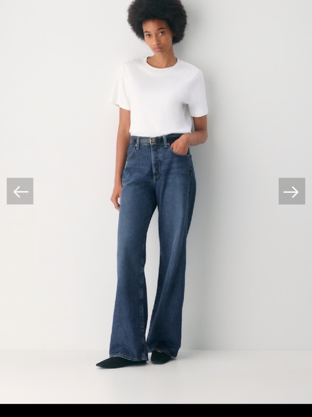 Citizens Of Humanity Dark Blue High-Rise Wide Leg Jeans